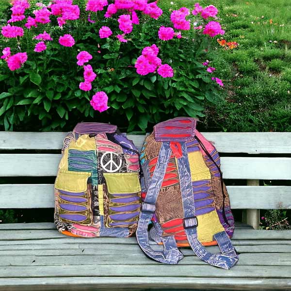 Nepal Peace Sign Backpack - (NP4)-lifestyle