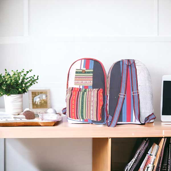 Nepal Stripe Design Back Pack - (NP22)-lifestyle