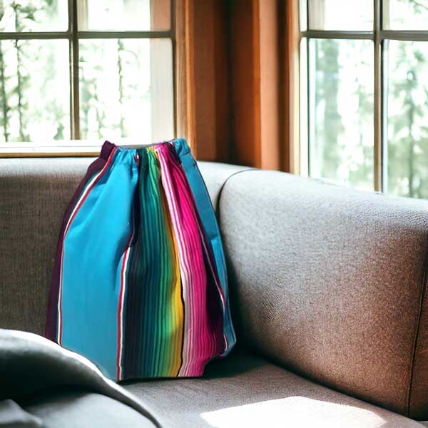 Pull String Serape Back Pack - (SW702)-lifestyle