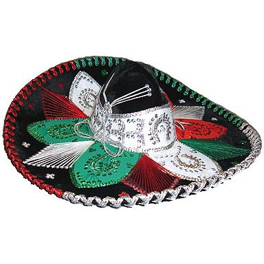 Mexican Flag Fancy Charro Sombrero - (SM618)
