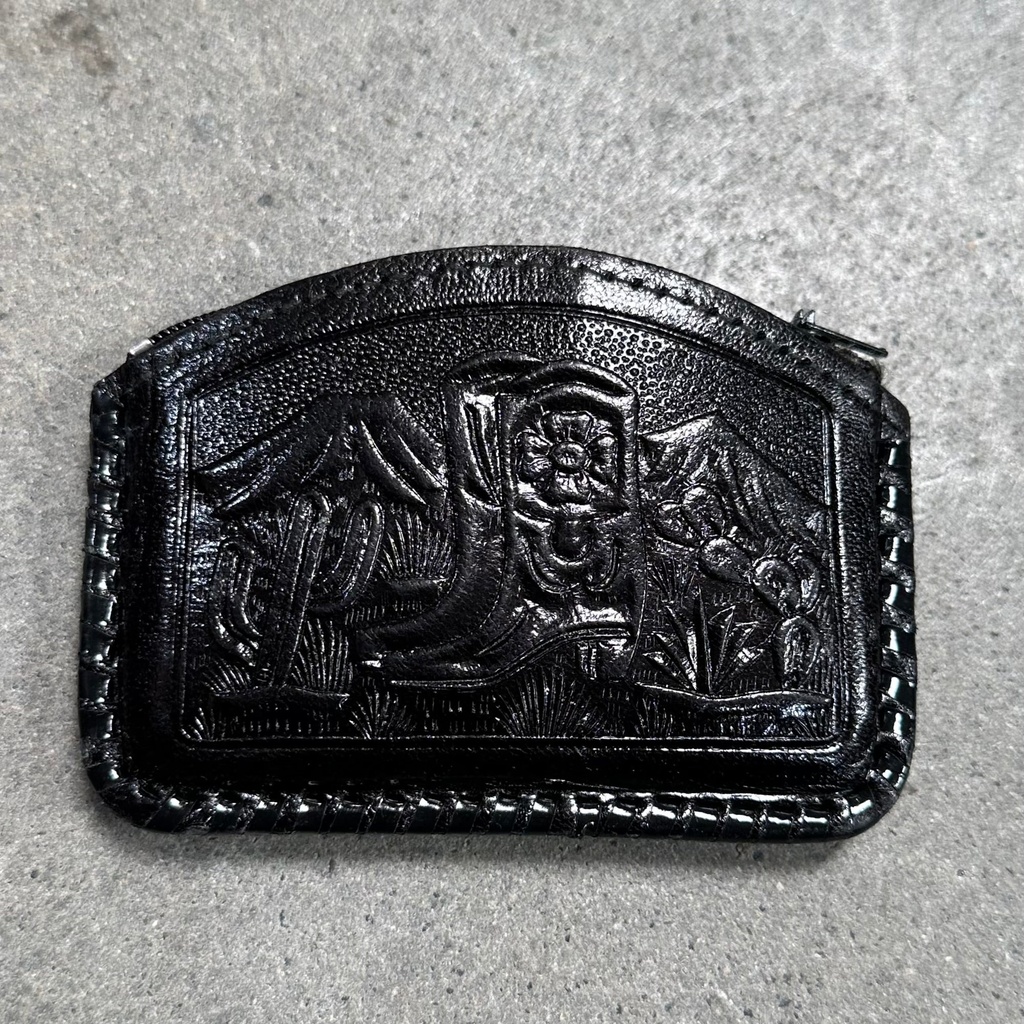 Tooled Leather Coin Purse - Rectangle - (SL331)