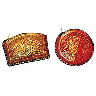 Tooled Leather Coin Purse - Round - (SL331)