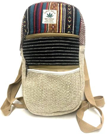 Two Zipper Mini Hemp Backpack - (NP31)