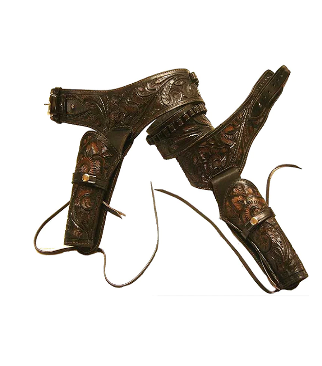 Double Leather Pistol Holster with Belt