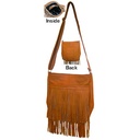 Fringe Leather Messenger Bag (SL605)