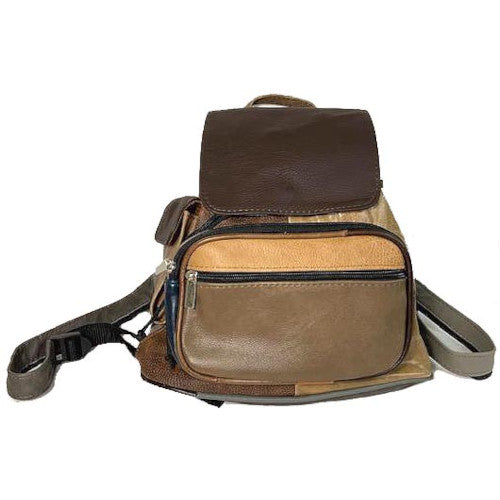 Leather Back Pack w/Outer Cell Phone Pocket (SL538)