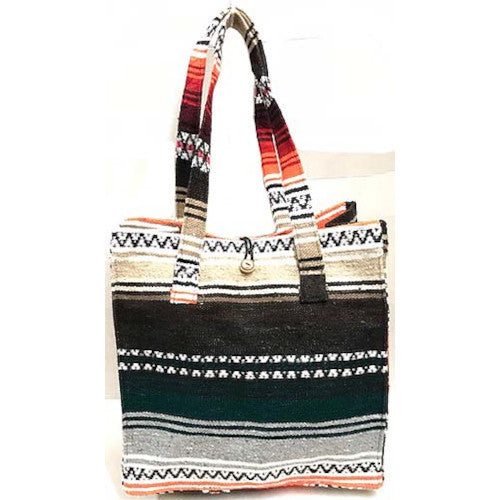 Button Top Mexican Blanket Bag - (SW969)