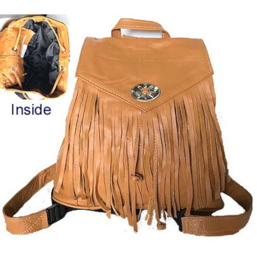 [LE2608-A] Fringe Back Pack with Conch Shell -(SL608)