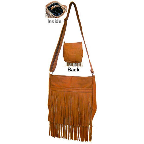 [LE4605-A] Fringe Leather Messenger Bag (SL605)