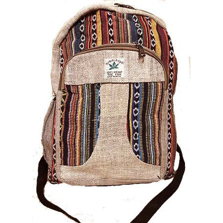 [BG1029-901] Hemp Cotton Multi Color Backpack - (NP23)
