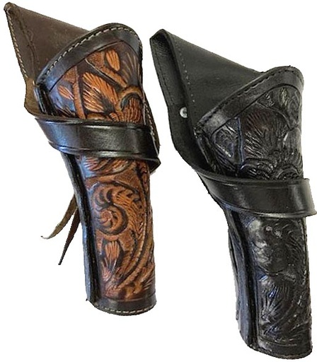 Tooled Leather Cross Draw Pistol Holster - (SL308)