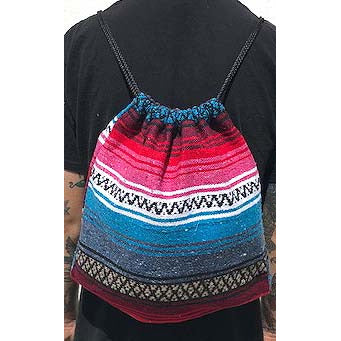 [BG1015-A] Mexican Blanket Bag String Back Pack - (SW968)