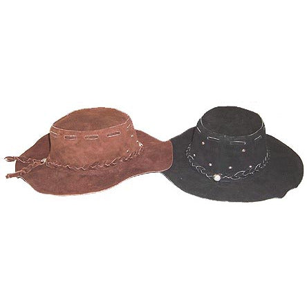 Suede Leather Floppy Hat - (HA3003)